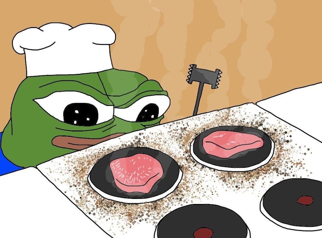 Pepe roasts steaks - Pepe The Frog