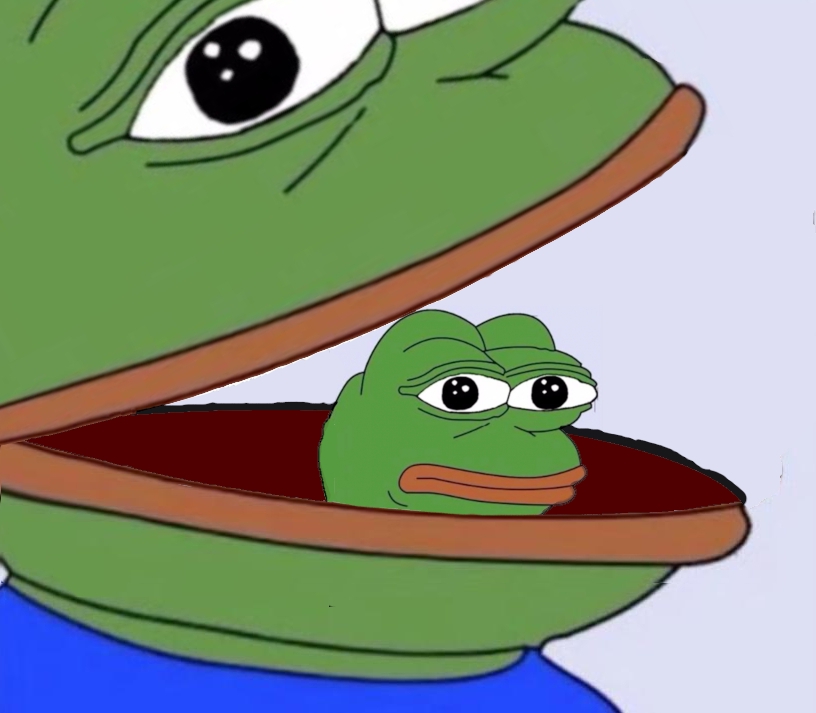 Pepe in Pepe's mouth - Pepe The Frog
