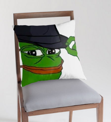 Pepe The Frog Fedora pillow