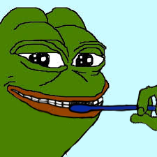 Pepe The Frog Brushing Teeth