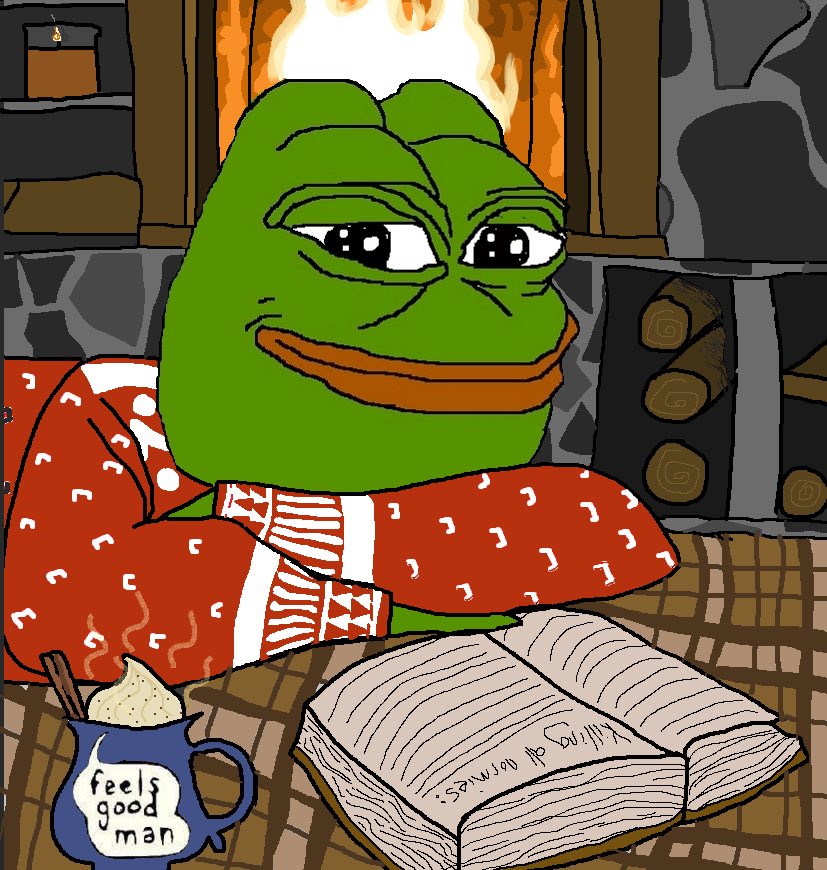 Pepe The Frog Cozy fireplace Pepe