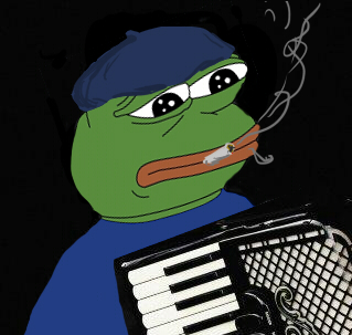 Sad frenchman with accordion - Pepe The Frog