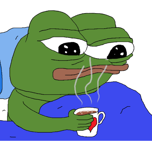 Sad Pepe With Tea