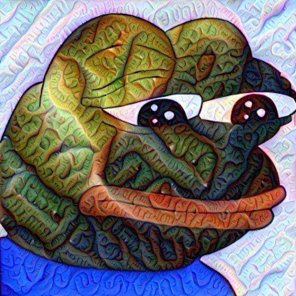 Pepe The Frog Sad Deep Dream