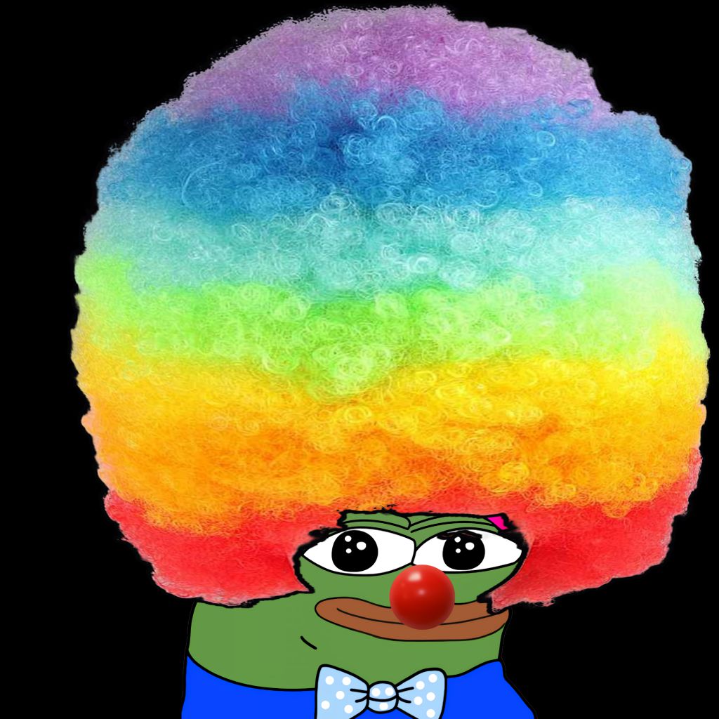Pepe Rainbow Clown Wig