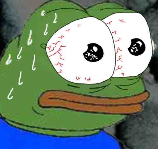 Pepe Sweating Wide Eyes