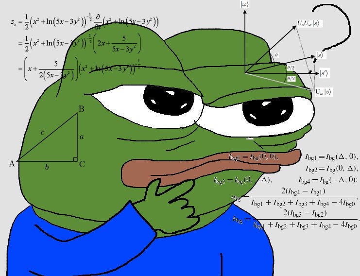 Pepe Thinking Math - Pepe The Frog