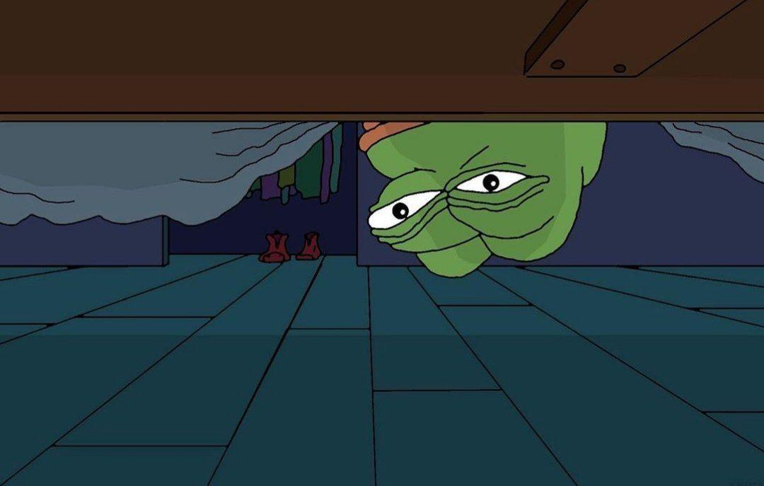 Pepe looks under the bed