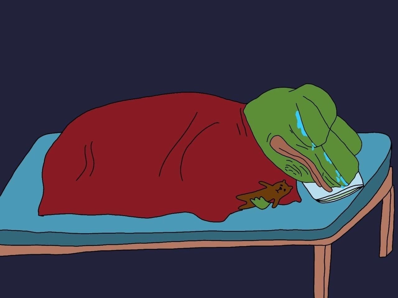 Pepe The Frog Pepe Crying Sleep Bed